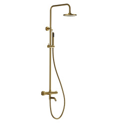 Nástěnný termostatický sprchový a vanový set VEO zlatá broušená