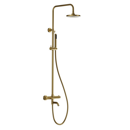 Nástěnný termostatický sprchový a vanový set VEO zlatá broušená
