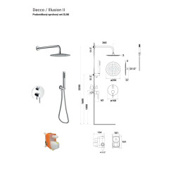 Podomietkový sprchový set SLIM DECCO/ILLUSION II/VEO Čierna