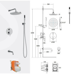Podomítkový sprchový set VEO I zlatá lesklá