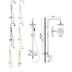 Nástěnný termostatický sprchový a vanový set VEO černá