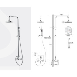 Nástenný sprchový set DECCO/ILLUSION zlatá brúsená
