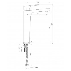 Umývadlová vysoká batéria MODENA-18D