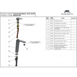 Umyvadlová vysoká baterie MODENA-18D