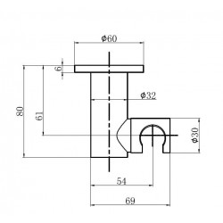 Držák ruční sprchy kulatý