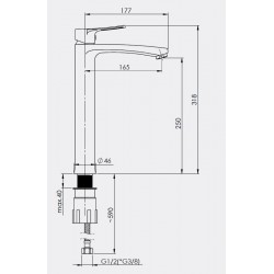 Umyvadlová vysoká baterie NICA-18D