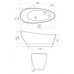 Volně stojící vana KEYA bílá