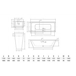 Volně stojící vana Lungro