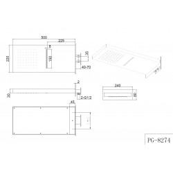 Hlavová sprcha s vodopádem STROMBOLI PLUS