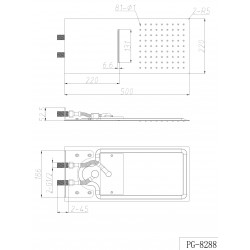 Hlavová sprcha hranatá s vodopádem STROMBOLI SLIM PLUS