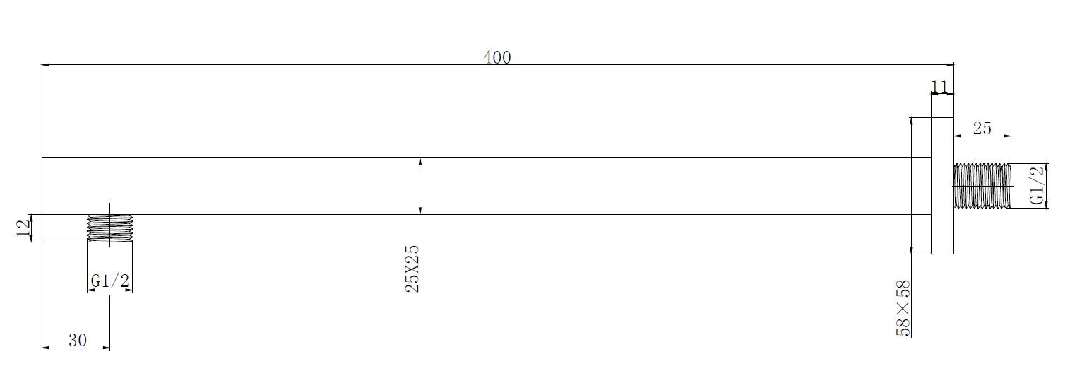HOPA Držák hlavové sprchy ze zdi, hranatý (BAPG8807)