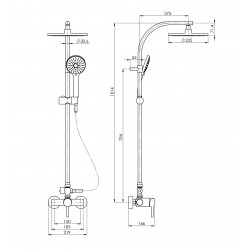 Sprchový set s pákovou baterií ULTRA-15 DINA