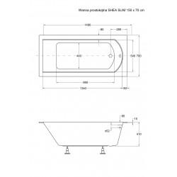 Obdĺžniková vaňa SHEA SLIM