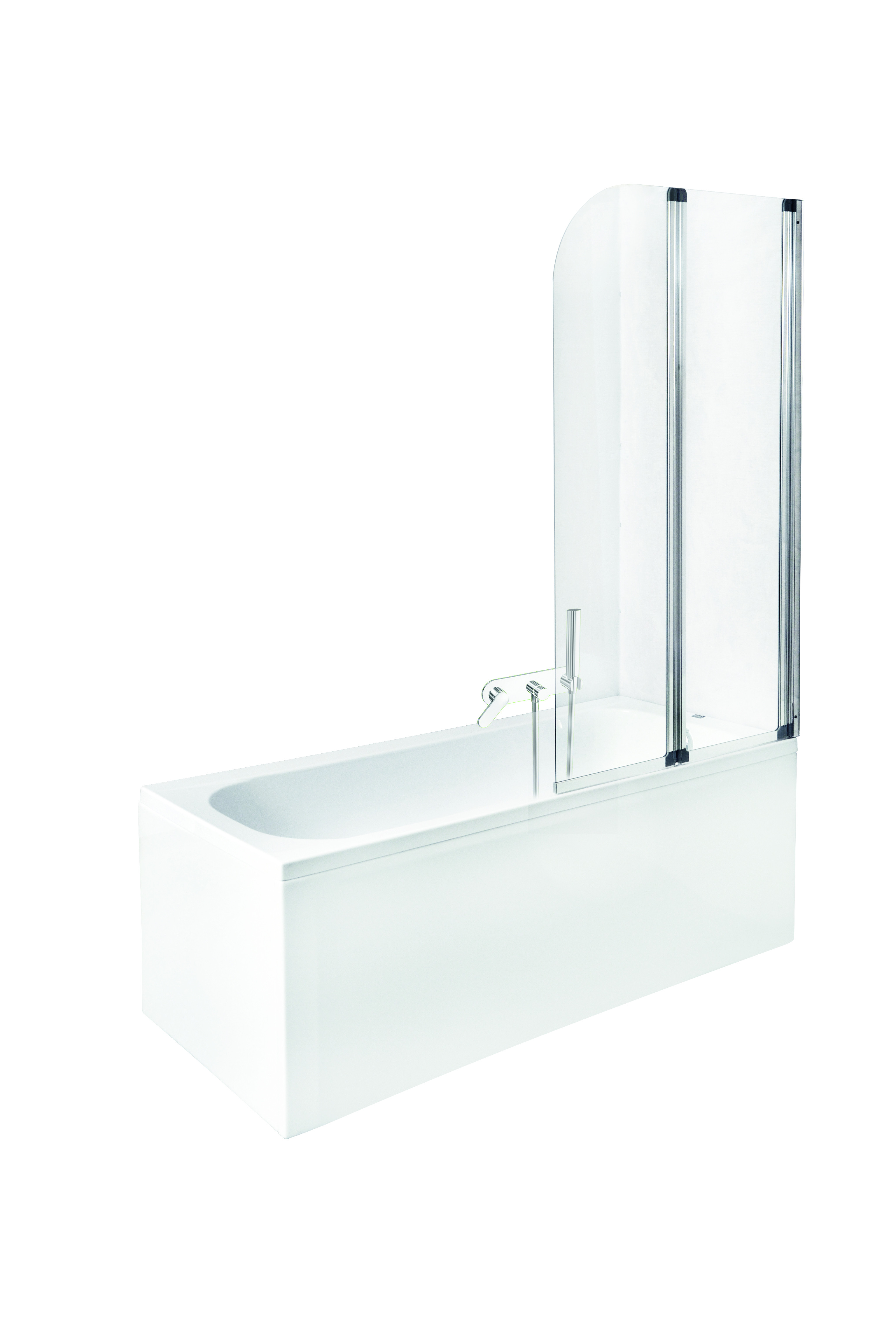 BESCO Vanová zástěna AMBITION 2,  Barva rámu - Chrom/Leštěný hliník (ALU), Rozměr A - 80.5 cm, Směr zavírání - Univerzální Levé / Pravé, Výplň - Čiré bezpečnostní sklo - 4 mm (BCAMB2CC)