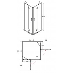 Sprchový kout VIVA 195R