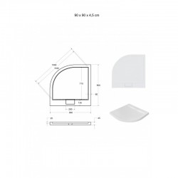 Štvrťkruhová sprchová vanička AXIM