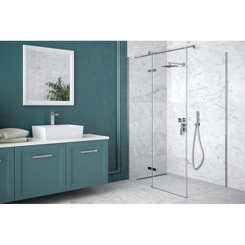 Obdelníkový celoskleněný pantový sprchový kout PIXA