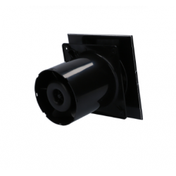 Axiální ventilátory na zeď či do stropu E100 GBTH, HYGRO, s časovačem, sklo černé