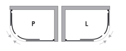 OLSEN SPA Asymetrická čtvrtkruhová sprchová vanička VENETS,  Rozměr A - 100 cm, Rozměr B - 80 cm, Způsob provedení - Levá (VANKASCTVR8010L)