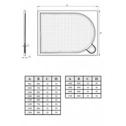 Obdĺžniková mramorová sprchová vanička LAKA