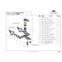 Vanová nástěnná vodovodní baterie DELI-10